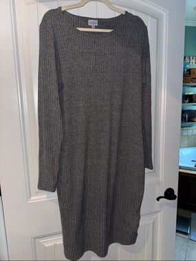 LuLaRoe Charcoal Long Sleeve Dress